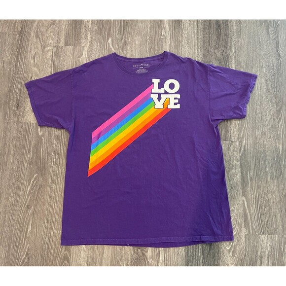 FIFTH SUN LOVE RAINBOW GRAPHIC T-SHIRT [LARGE] QUEER PRIDE STRAIGHT OR BI - Picture 1 of 4